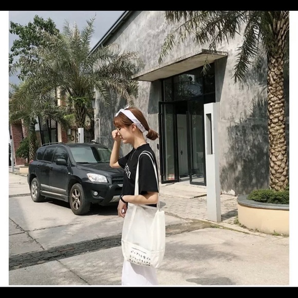 Mesh Tote Bag Japanese White summer net bag Multiuse - Picture 5 of 6